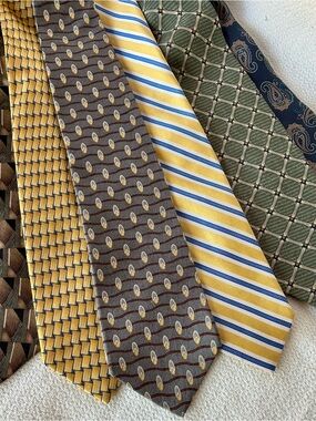 Lot of 6 100% Silk Neckties- Arrow, Jos. A. Bank, Dockers, Bill Blass & More